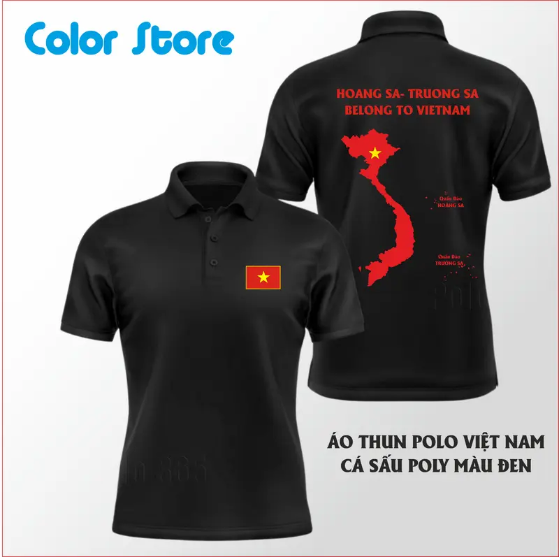 Áo thun Polo VIỆT NAM HOANG SA TRUONG SA BELONG TO VIET NAM  - Áo polo COLOR STORE Có Cổ Ngắn Tay Menswear Nhung Nhung 1