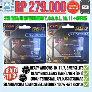 SSD Siap Pakai Isi Windows 10 11 8.1 8.0 7 + Office Apk Std | 128GB 256GB 512GB SATA III