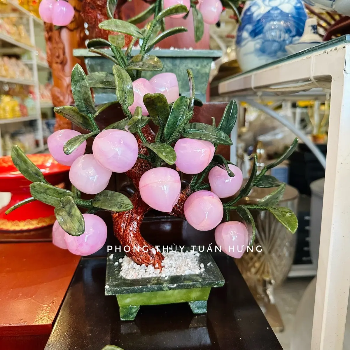 Cây đào đá Ngọc Hoàng Long Tự Nhiên 8-12 Quả Vàng Đẹp - Decor Phòng, Decor