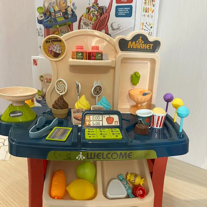 Đồ chơi Siêu Thị Kèm Xe Đẩy cho Bé (40 Chi Tiết) - Quầy Bán Kem Mini Toy 5