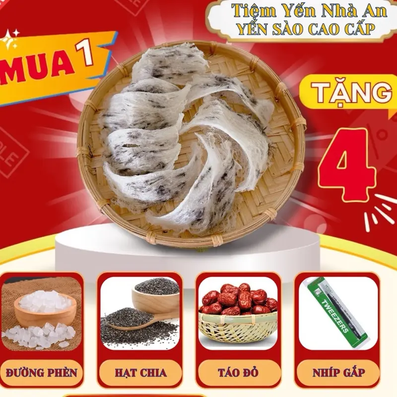 Tổ Yến Thô nhiều sợi dài tổ già thơm tanh siêu gân - TẶNG KÈM ĐỒ CHƯNG, NHÍP - thực phẩm hổ trợ sức khoẻ ( TIỆM YẾN NHA AN )