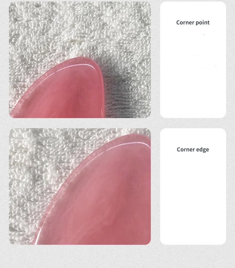 Product Introduction of Beeswax Rose Quartz Jade Roller Guasha Scraping Massage Scraper Face Massager Roller Board Facial Eye Care Gua Sha Tools Skincare Comfort 23