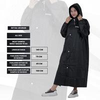 Gambar jas hujan wanita raincoat dress Tahan air anti rembes berkualitas Gamis Dewasa Syari - hijau army, All Size dari KHN Store Kab. Sumedang 5 Tokopedia