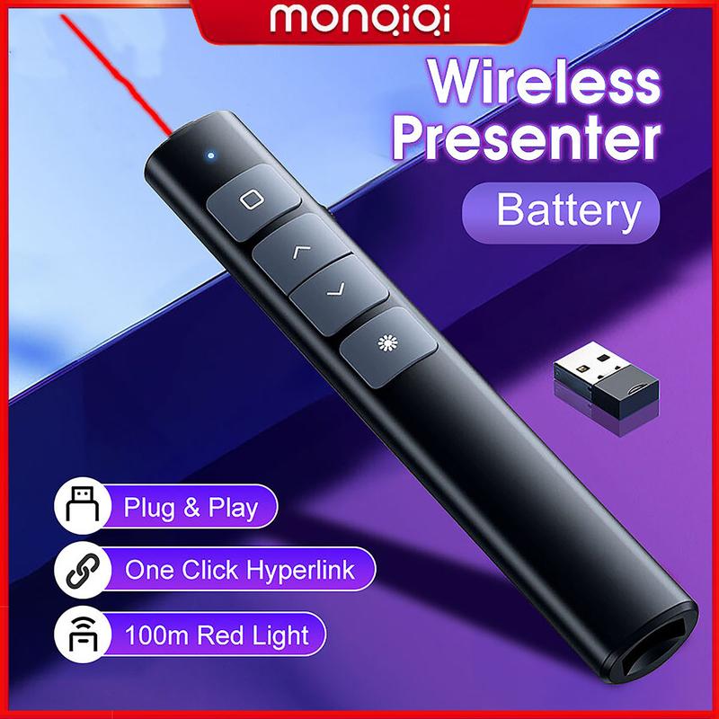 Bút thuyết trình không giây có nút bấm hỗ trợ chuyển trang có đèn laser bút thuyết trình văn phòng chuyên dụng 2.4GHZ hỗ trợ liên kết cho keynote PPT Mac PC máy tính xách tay