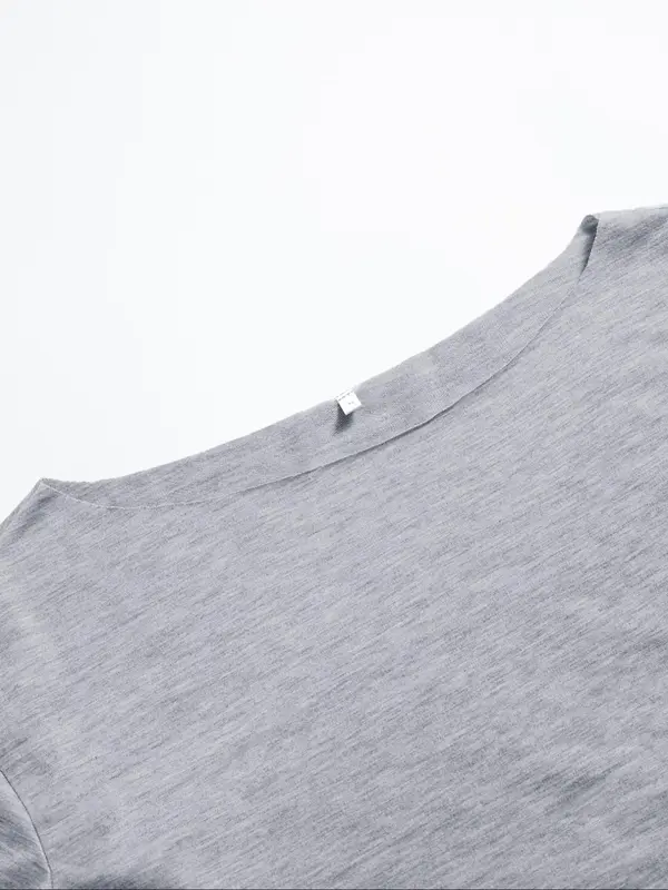 Women's Plain Boat Neck Crop Sweatshirt, Casual Long Sleeve Batwing Sleeve Pullover For Summer, Fashion Women's Clothes For Daily Wear 3