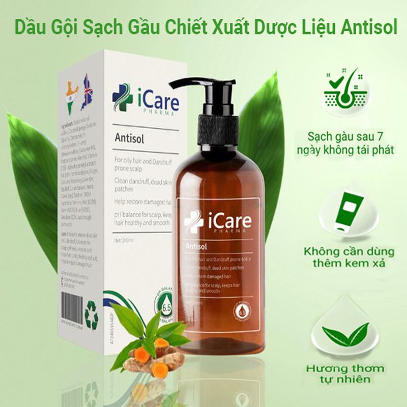 Dầu Gội Antisol Icare Pharma Dược Liệu Ph6.5 1