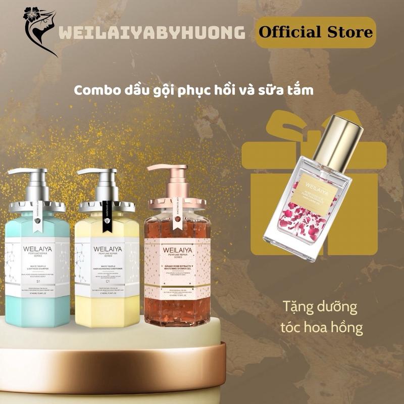 Sữa Tắm Nước Hoa Weilaiya Và Bộ Gội Xả Phục Hồi Đa Tầng Nấm Truffle Weilaiya, Tặng Dưỡng Tóc Hoa Hồng