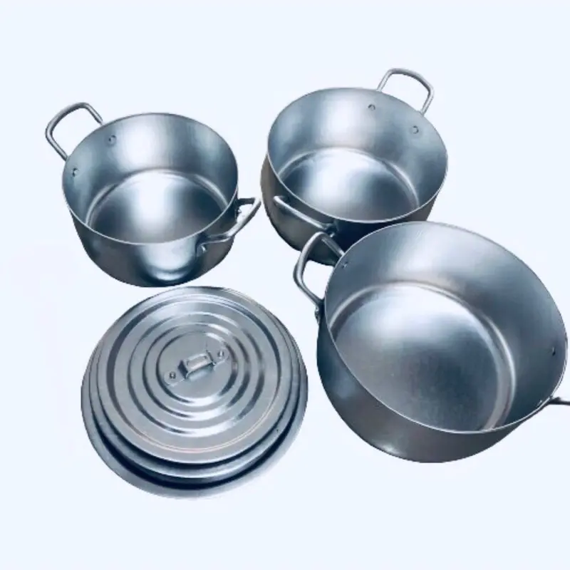 Bộ 3 nồi nhôm 20cm - 22cm - 24cm ( chất liệu nhẹ dễ sử dụng ) 6