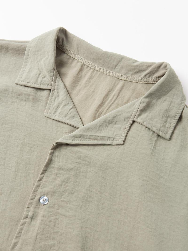 Product Introduction of Men's Solid Button Front Shirt & Drawstring Waist Shorts Set, Regular Fit Short Sleeve Lapel Neck Top & Pocket Design Shorts, Casual Fashion Cozy Breathable Men Two-piece Outfits for Summer, Clothing 3