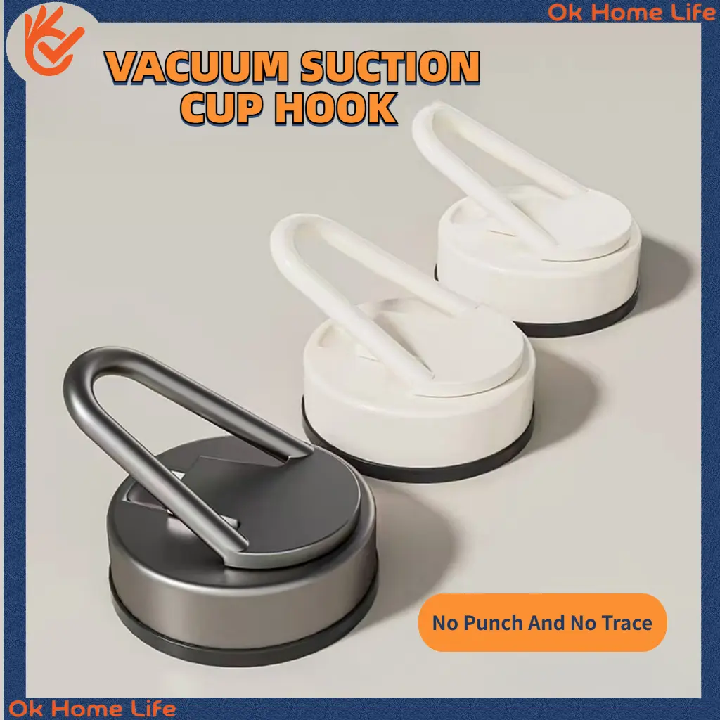 SG Stock,Strong suction cup hook Not Drill Under Cabinet Hook Non-perforated toilet bathroom coat hook