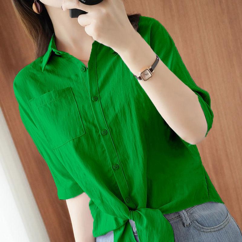 Áo Sơ Mi Ngoại Cỡ Áo Thun Nữ, Thời Trang Mới Mùa Hè, Quần Áo Chống Nắng, Áo Điều Hòa Không Khí, Phong Cách Hàn Quốc, Áo Dáng Rộng, Thích Hợp Cho Mẹ, ngắn Tay, Áo Cardigan 2