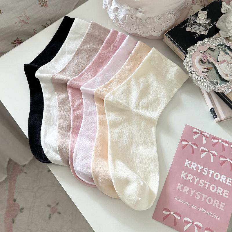 Tất trơn Basic màu pastel chất mịn đẹp Krystore TC37