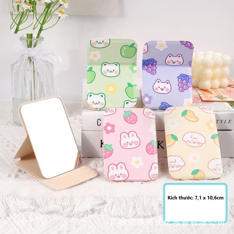 Product Introduction of Gương mini gấp gọn để bàn, bỏ túi tiện dụng, bao da họa tiết thú cưng xinh xắn GUONGDAMIX28 10
