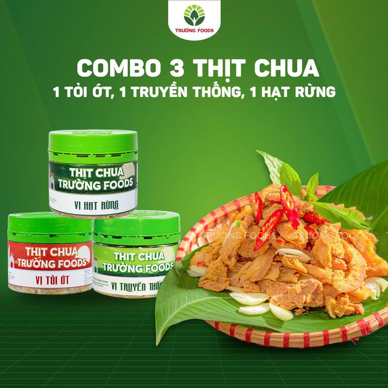 Trường Foods Combo 3 Thịt Chua (1 Tỏi Ớt, 1 Truyền Thống, 1 Hạt Rừng)