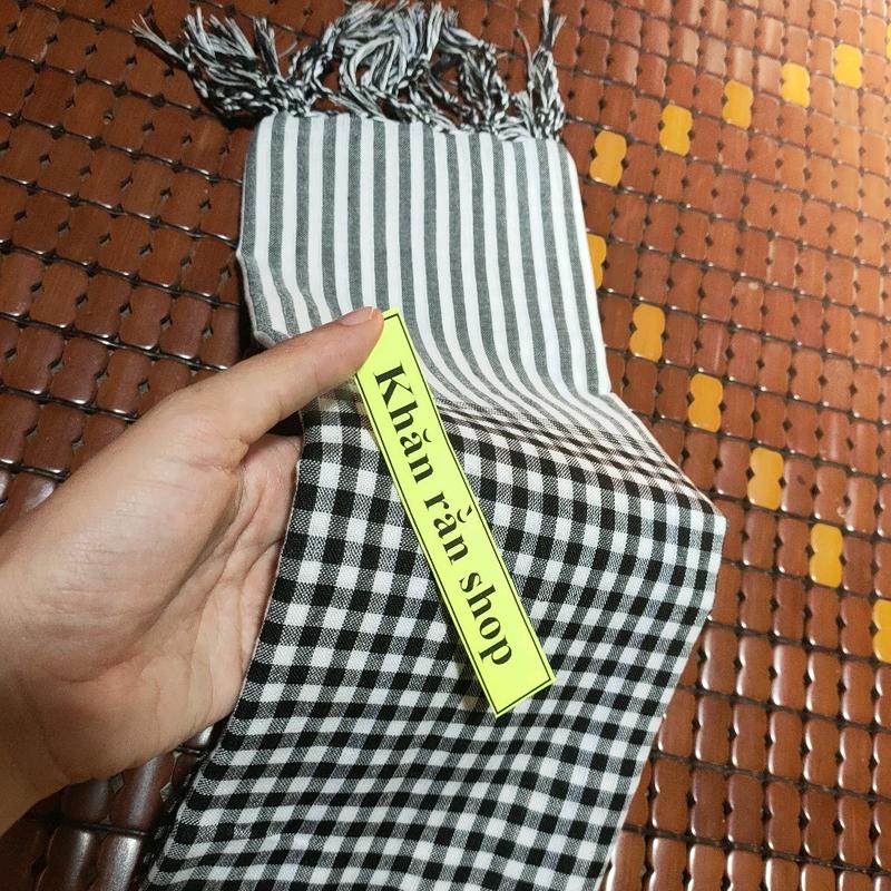  Khăn rằn nam bộ màu ĐEN CARO NHỎ 60x165cm 