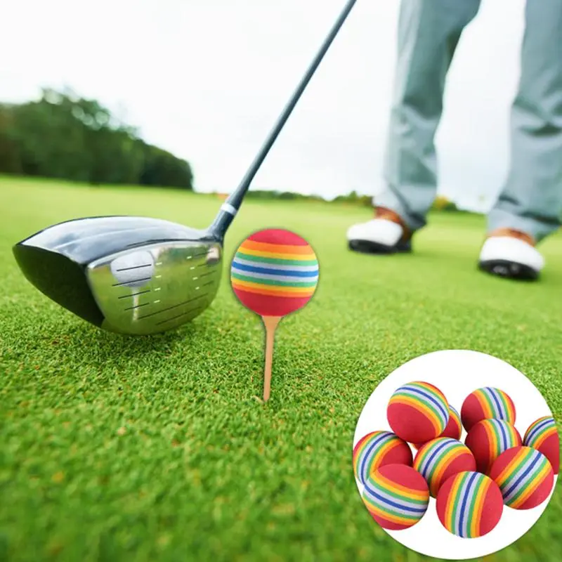 Rainbow Golf EVA Foam Ball Sponge Indoor Practice Training Swing Exercise Balls Aids Soft K5L0