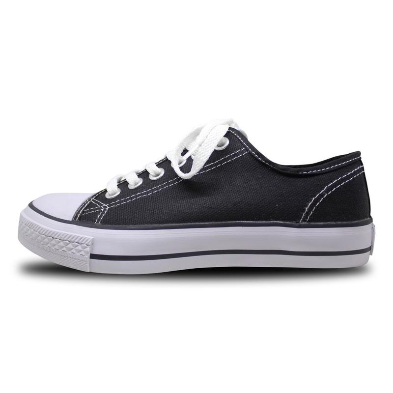 Johnson Basic LowCut Black White - Sepatu Johnson Original 100% Canvas Casual Karet  Shoes  Putih  Hitam  Pria  Sneakers 2