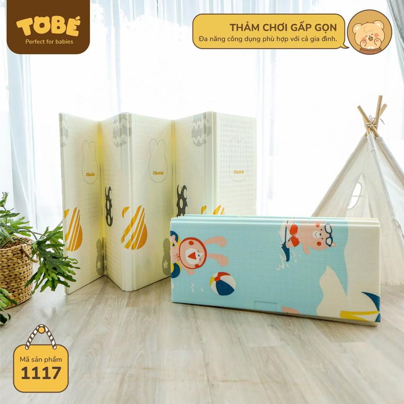 Tobe Thảm Gấp Gọn 2 Mặt TOBÉ Kích Thước 180x200x1.5 Cm Chất Liệu XPE Phủ Silicone Xốp Nhẹ Chống Trượt An Toàn Cho Bé