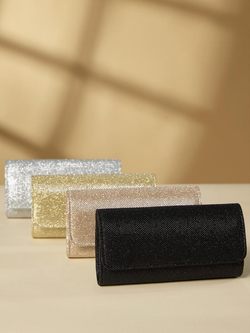 Product Introduction of Women's Elegant Glitter Evening Bag, Exquisite Trendy Clutch Bag, Fashionable Chain Strap Crossbody Bag for Party Decoration 6
