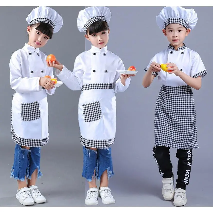 June 1 Parent-Child Chef Uniform Performance Clothes Children Little Kids Small Chef Uniform Clothing Cos Chef Role-Playing Clothes