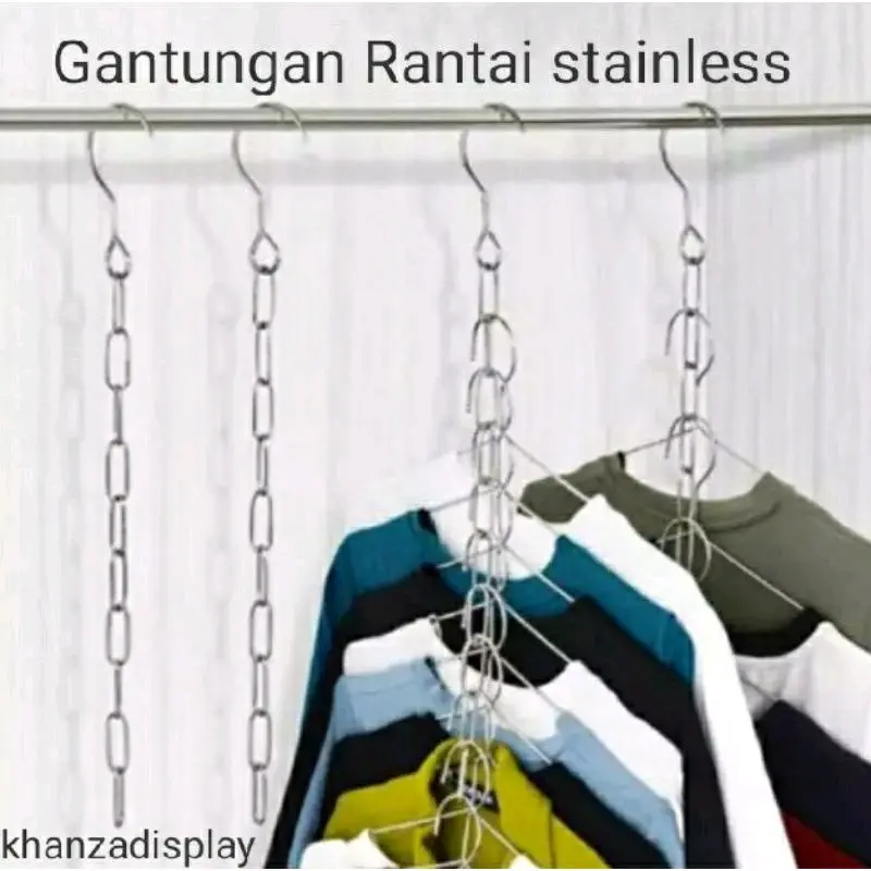Grosir - Hanger rantai galvanis , gantungan baju hanger baju , rantai untai , gantungan baju distro Besi