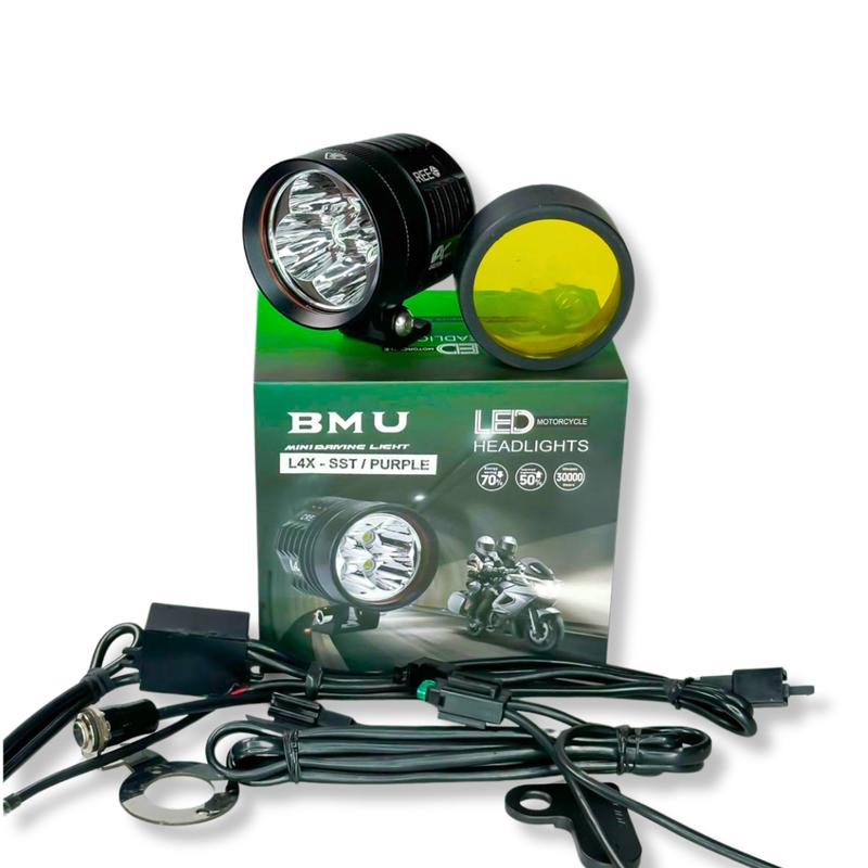 COMBO Đèn Trợ Sáng L4X SST BMU 45W 12V Mạch Passing V1 Pro Dây Nguồn Cầu Chì Đấu Sẵn Lắp - Phụ Kiện Phụ Tùng Đèn Xe Máy