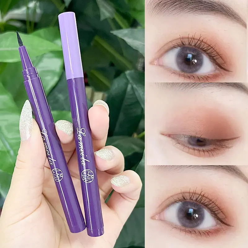 New Eyeliner Gel Pen Waterproof Sweat-proof Long-lasting Non-smudged Lying Silkworm White Black Liquid Eyeliner Pen Eye Makeup