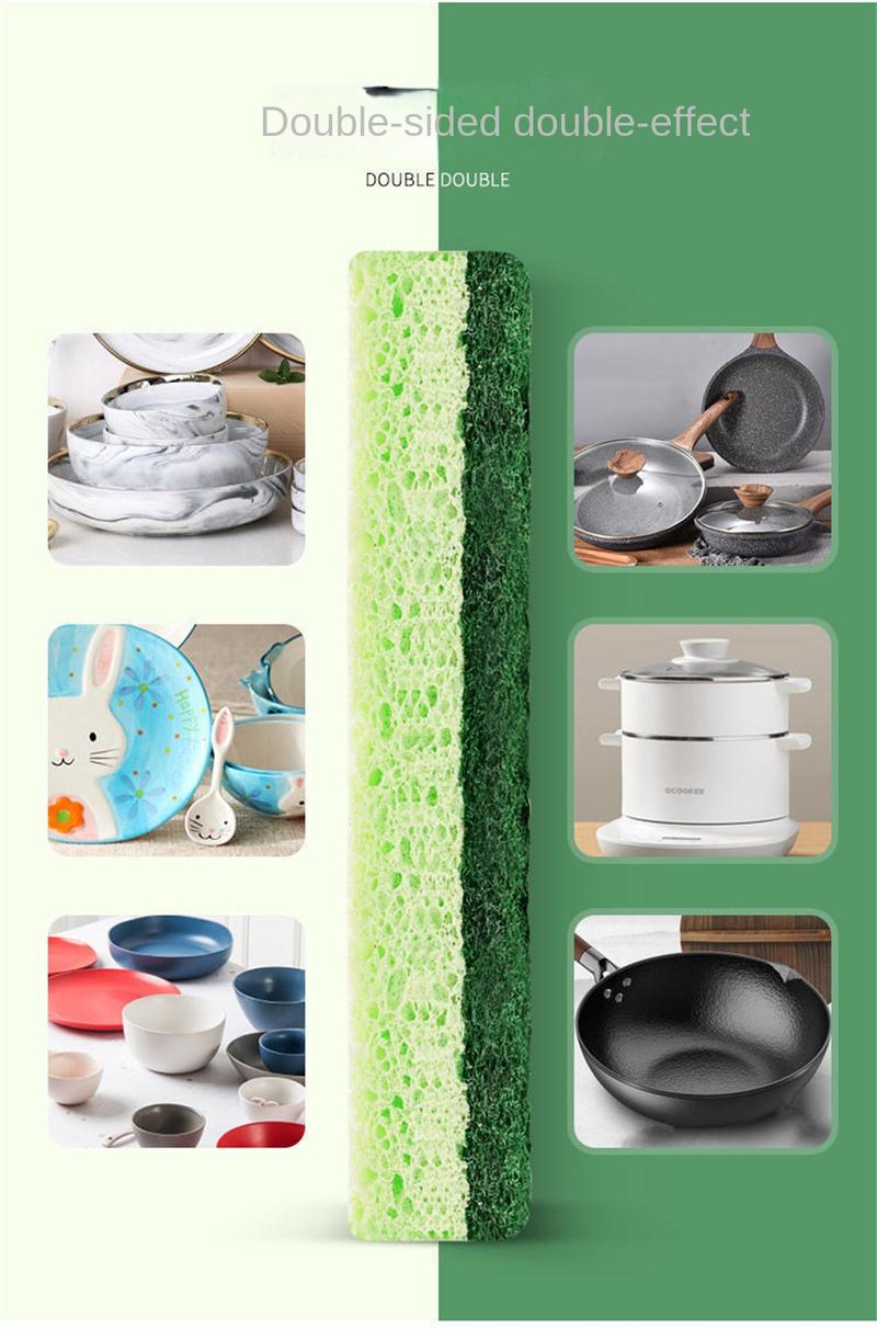 Product Introduction of 1PC Wood Pulp Dishwashing Sponge Double-Side Cleaning Sponge Absorbing Scouring Pad Household Cleaning Tools 20