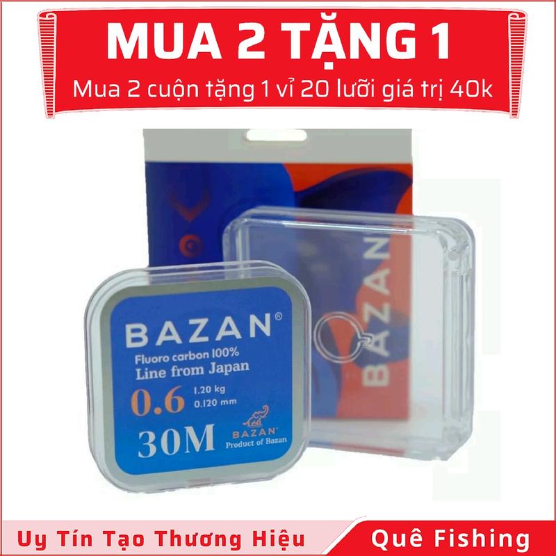 Cước thẻo carbon Bazan chĩnh hãng • Cước buộc thẻo câu chép rô trôi trắm • Tàng hình ít xoăn tải lớn • Quê Fishing đi câu
