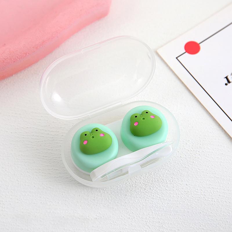 Product Introduction of Cartoon Animal Contact Lens Case Companion Box Cute Student Myopia Mini Contact Eye Portable Compact Storage Box Care Box 27