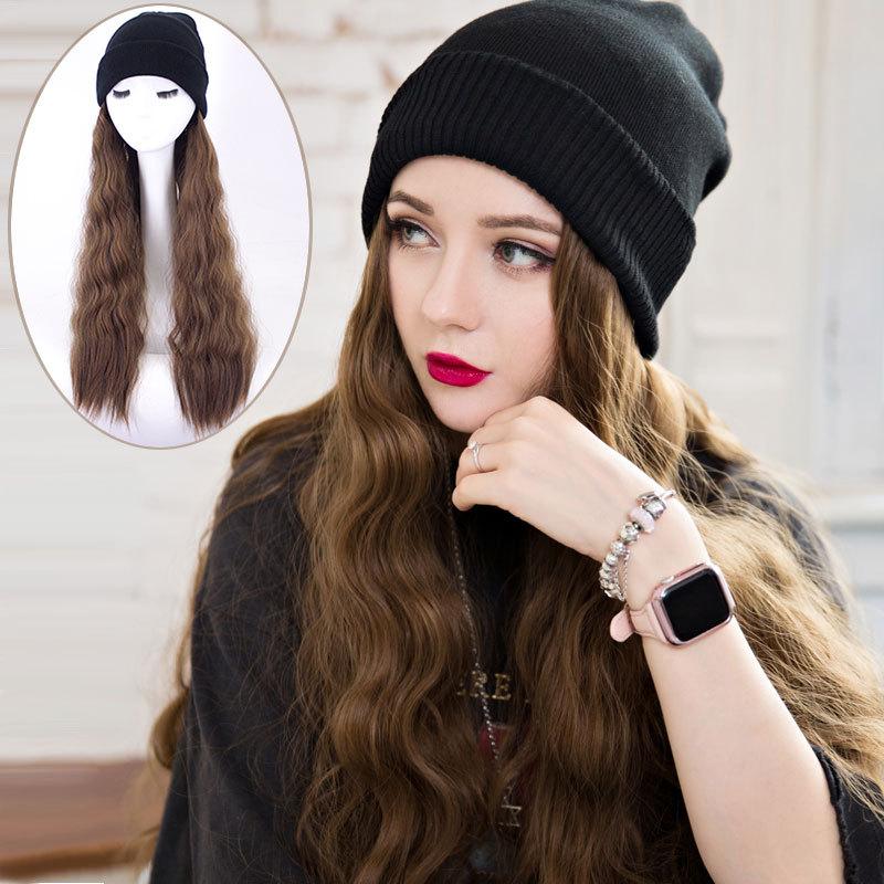 Tóc Giả Dài, Thời Trang, Tóc Xoăn Dài, Dành Cho Nữ, Mũ Dệt Kim, Lọn Tóc Nhỏ Máy Uốn Ngô, Tóc Xoăn, Mũ 0