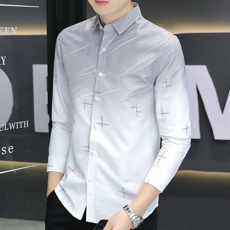 Áo sơ mi nam dài tay Loang Màu Họa Tiết Sao Băng thời trang Hàn Quốc From ôm phù hợp đi chơi , đi làm . Menswear Shirt