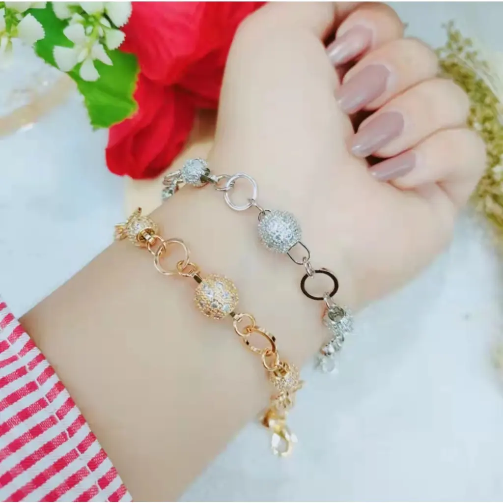 Gelang Bentuk Bola Permata Perhiasan Cantik B223