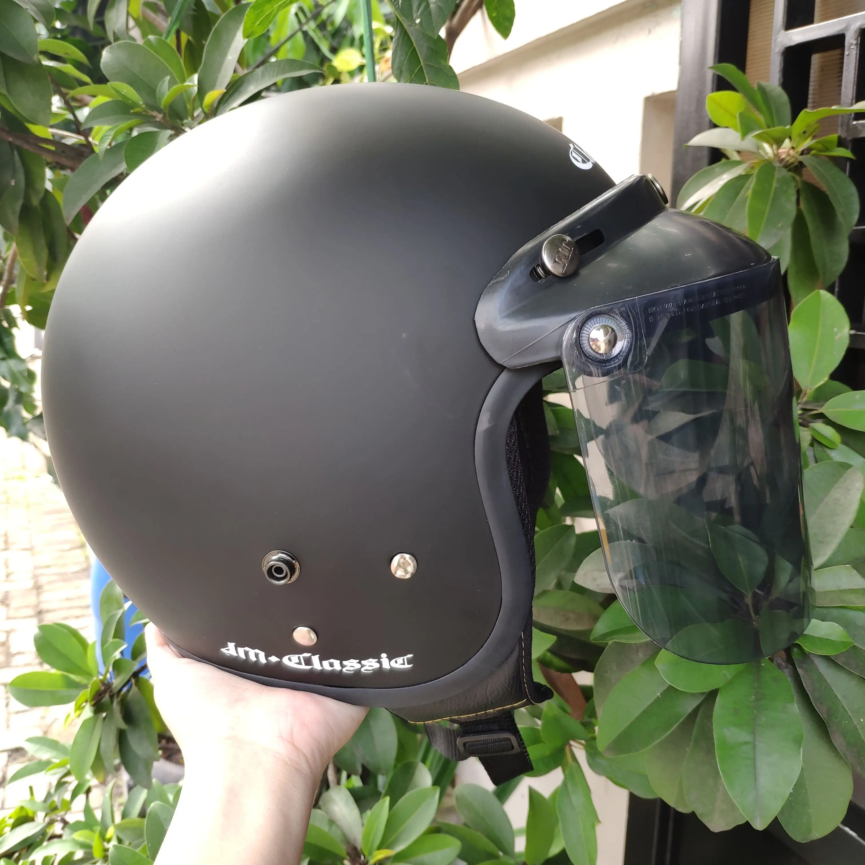 HELM BOGO DEWASA RETRO CLASSIC JM POLOS HITAM DOFF Motorcycle Motorcycle