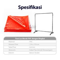 Gambar Tirai Las Merah Dengan Bingkai / Welding Curtain / Ukuran 1.74 m x 1.74 m / Tirai Pelindung Area Pengelasan / Welding Screen Safety Curtain / Pelindung Percikan Api Las dan Sinar UV / Cocok untuk Workshop, Bengkel Las / Material PVC dari Tonata Indonesia Kab. Tangerang 3 Tokopedia