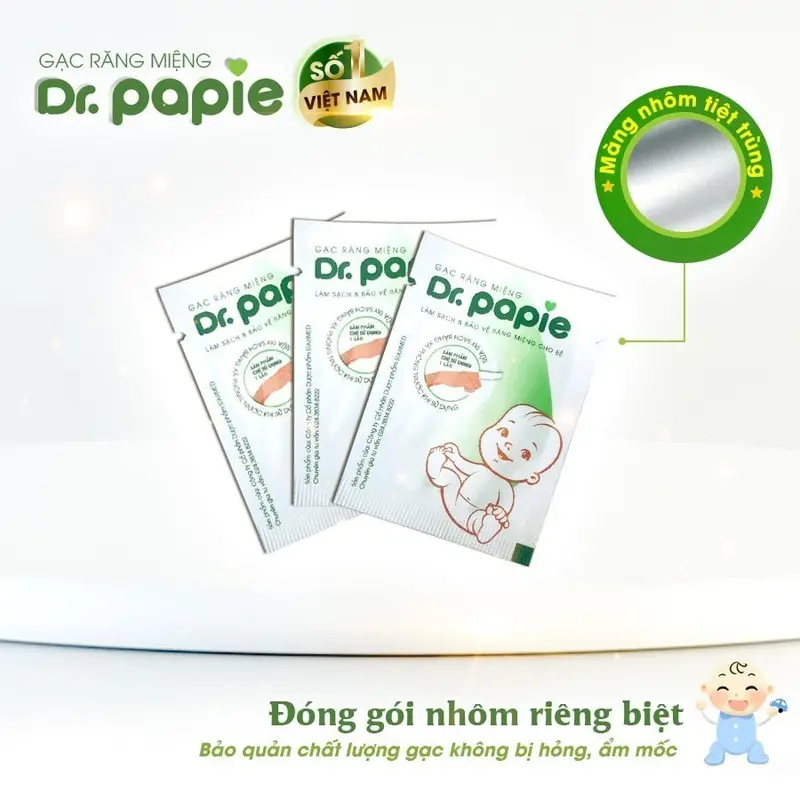 Gạc rơ lưỡi vệ sinh răng miệng Dr Papie cho bé 1