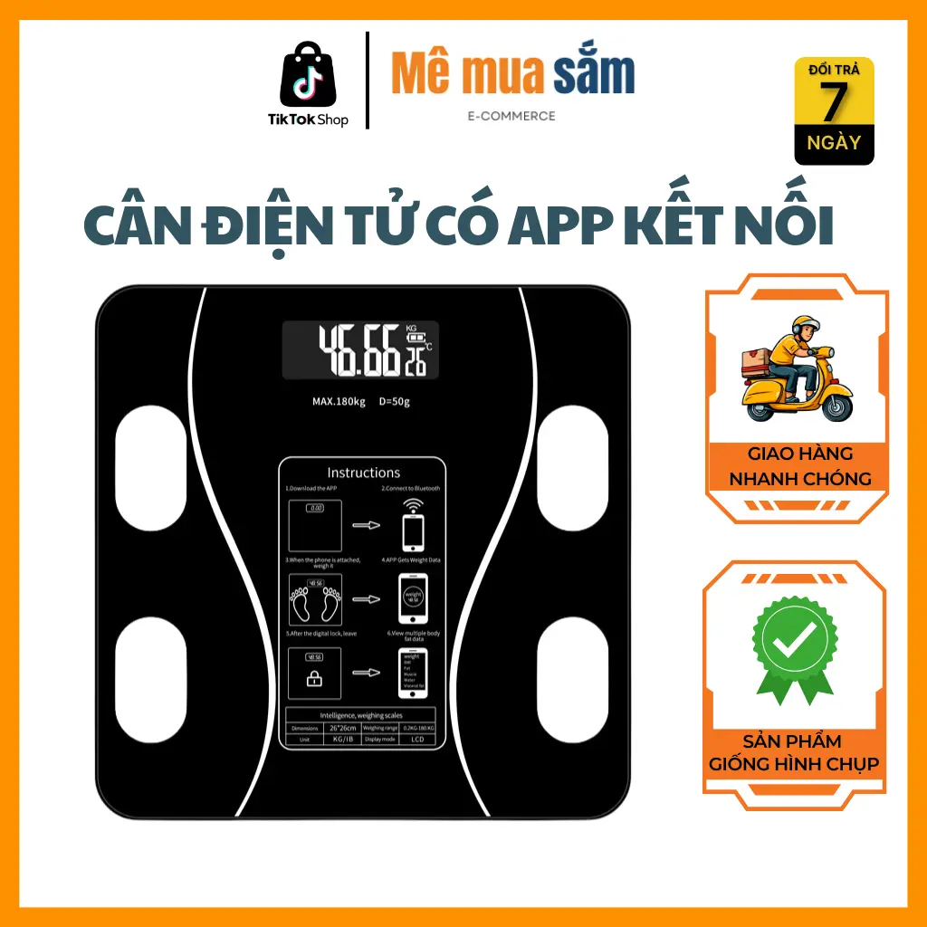 Cân Điện Tử  Kết Nối Bluetooth - Cân Điện Tử Thông Minh, Nhỏ Gọn