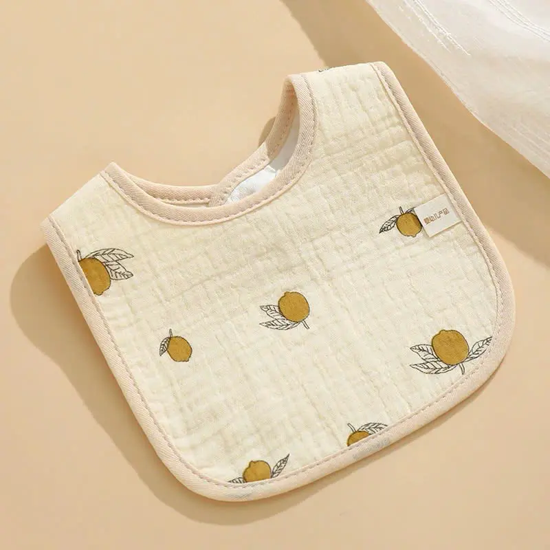 Yếm Chống Thấm Hoa và Chữ U Ăn Dặm 6 Lớp Vải Xô Muslin Siêu Thấm Hút Cho Bé 7
