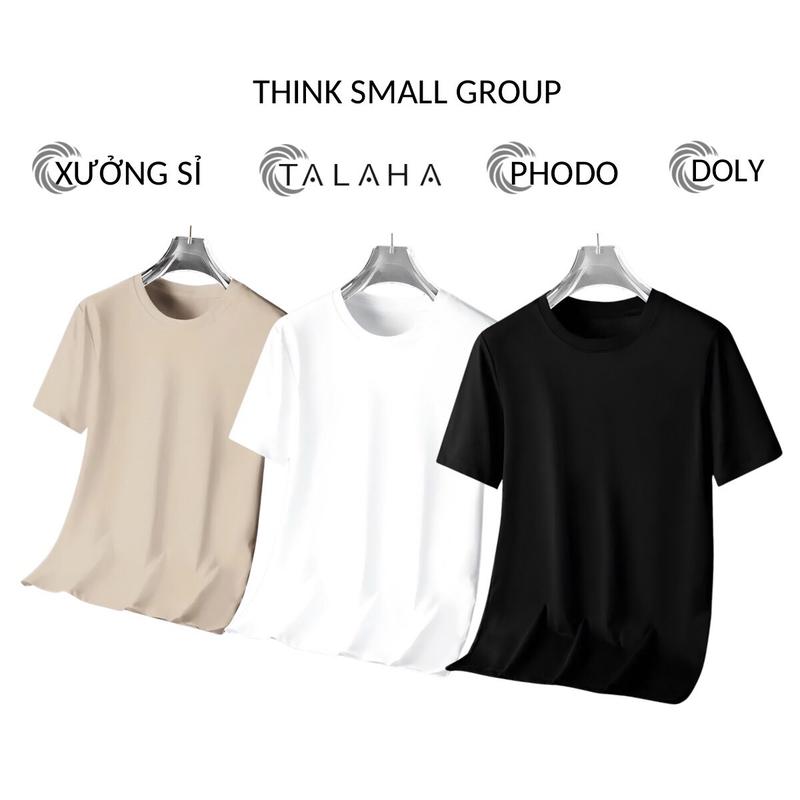 Set 3 áo thun trơn cổ tròn nam nữ Phodo, hỗ trợ extra freeship