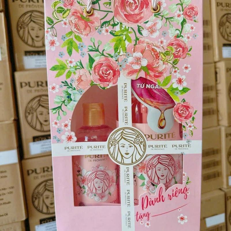 Combo Sữa Tắm Purite Hương Hoa Anh Đào 850ML + Sữa Tắm 250ML Tặng Kèm Túi Giấy/ Hộp Giấy