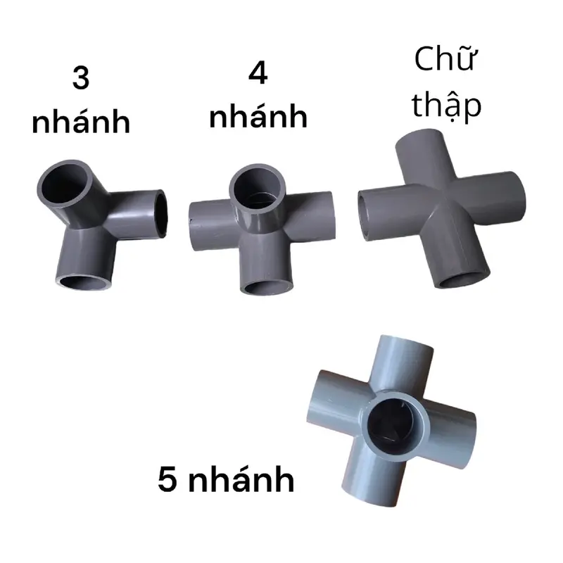 Bộ 8 chiếc co góc 3 nhánh, 4 nhánh hoặc 4 chiếc chữ thập hoặc 5 nhánh phi ống 34, 42 1