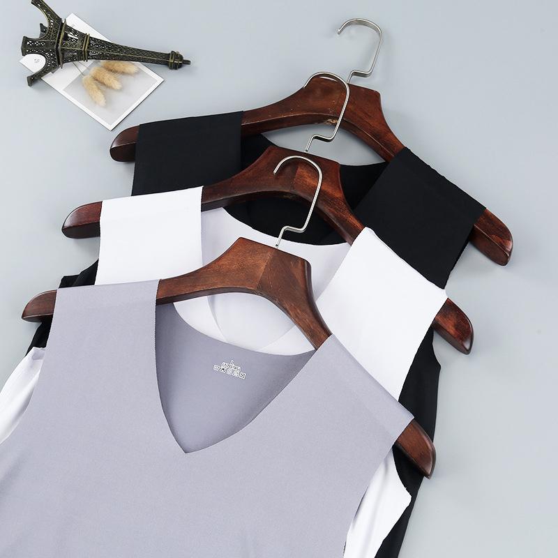 Product Introduction of Rompi Musim Panas, Pakaian Dalam Lelaki, Baju Tangki Sutera Ais Tanpa Jejak, Sesuai untuk Sukan dan Kecergasan, Tanpa Lengan, Bernafas, Singlet, untuk Lelaki 17