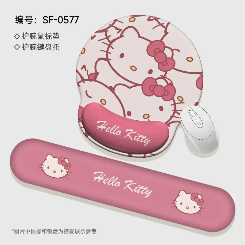 Hello Kitty รองรับคีย์บอร์ดสายรัดข้อมือ, ดีไซน์การ์ตูน, สบาย, Ins เรียบง่าย, สไตล์อุ้งเท้าแมว, เหมาะสำหรับสาวออฟฟิศ, สไตล์น่ารัก, [COD]