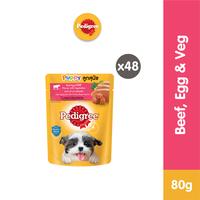 Gambar Pedigree Makanan Anak Anjing Basah Pouch rasa Beef Egg & Veg 80 gr - Isi 48 pedigree  puppy makanan  anak - Beef Egg & Veg dari Whiskas Indonesia Kota Tangerang 1 Tokopedia