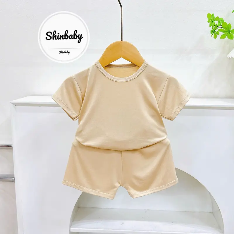 Set 5 Bộ Quần Áo Cộc Tay Thun Lạnh Mềm Mát Kiểu Trơn Đơn Giản Cho Bé Mặc Nhà, Mặc Đi Học, Đi Chơi bộ  thun  dothun  lanh 8