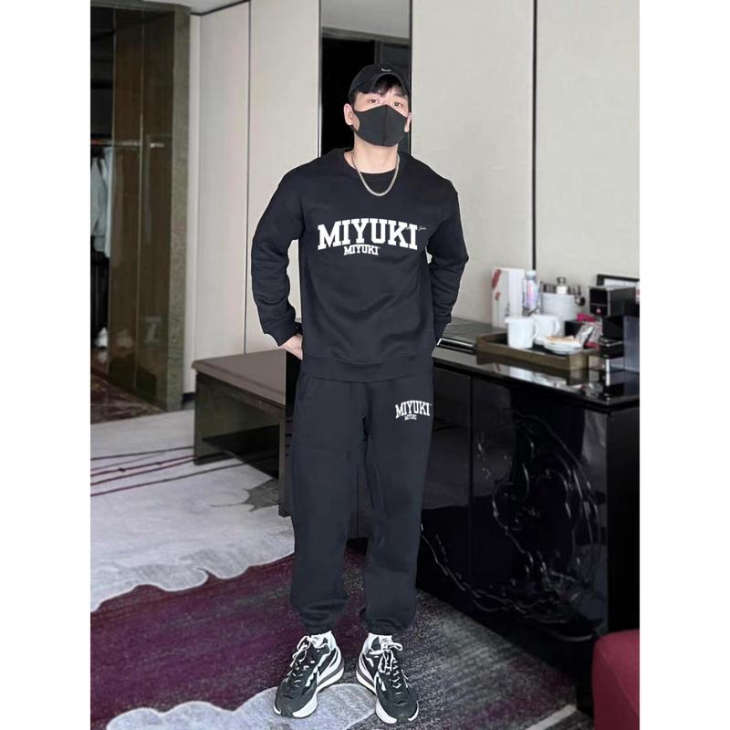 Bộ Nỉ Cổ Tròn Phối Chữ Phong Cách Trẻ Trung Siêu Đẹp Unisex Áo Unisex Áo Unisex Áo 6