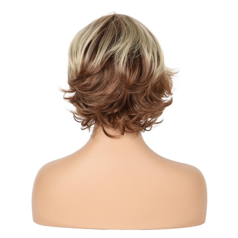 European and American Fashion Foreign Trade Wig Short Hair Wig Curly Hair Women's Short Curly Hair High-Temperature Fiber Chemical Fiber Wig! 0728 2