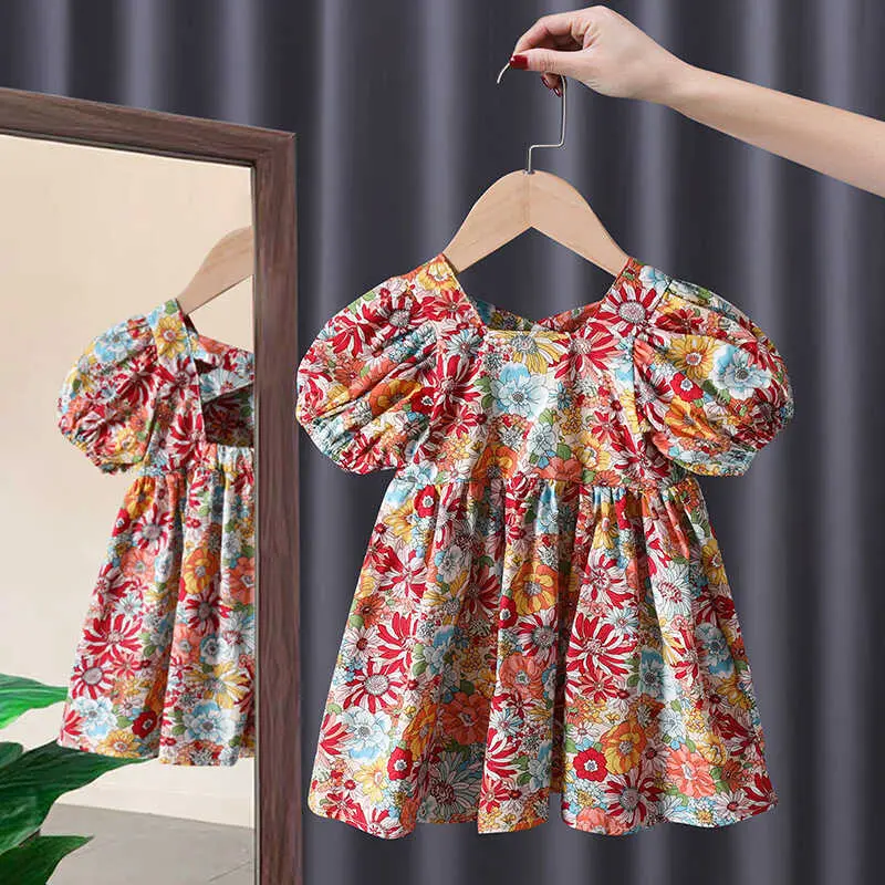 Girls Princess 2024 New Baby Cotton Children's Summer Dress Fashionable and Cute Fragmented wer Skirt