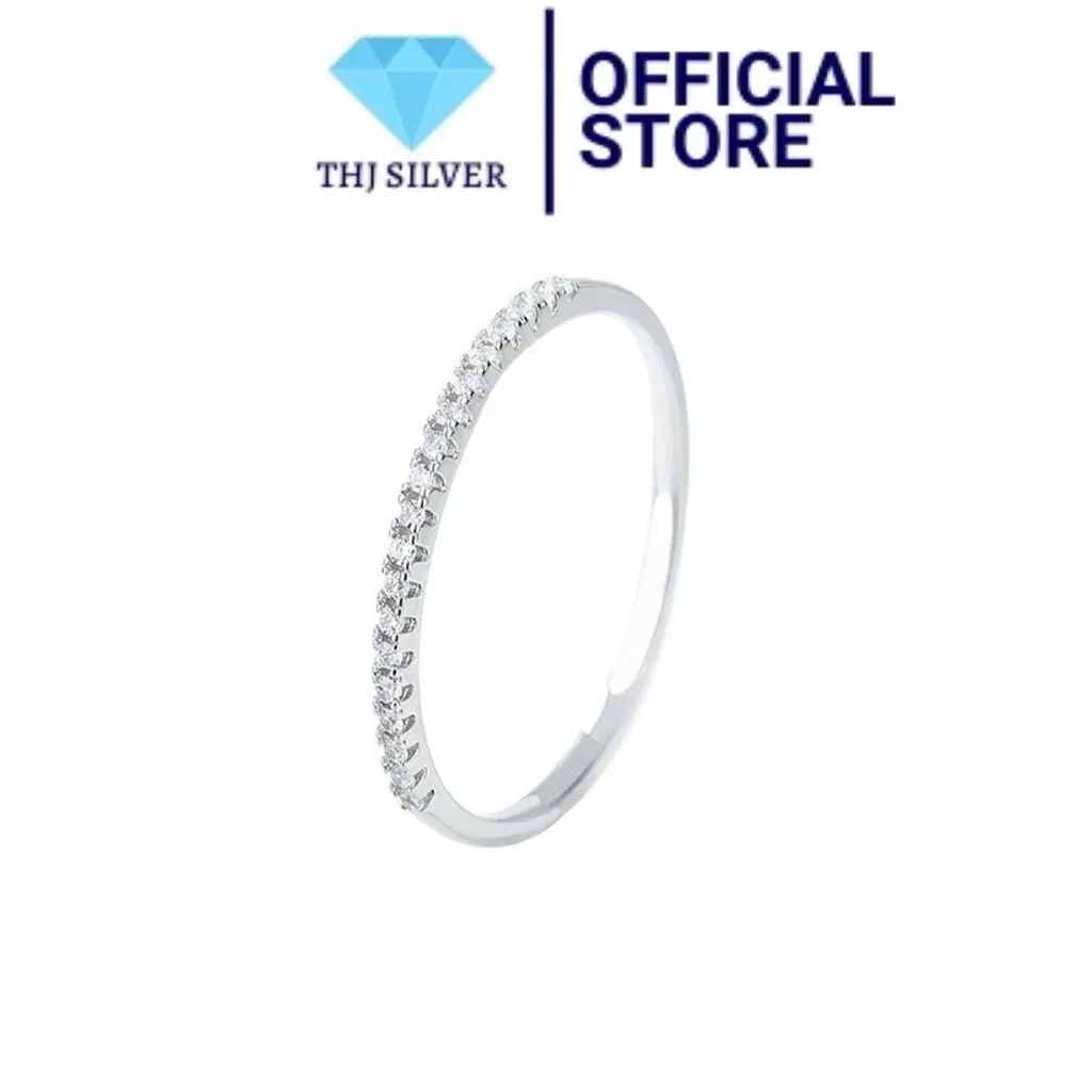 Nhẫn nữ 1 hàng đá nhỏ xinh - THJ SILVER