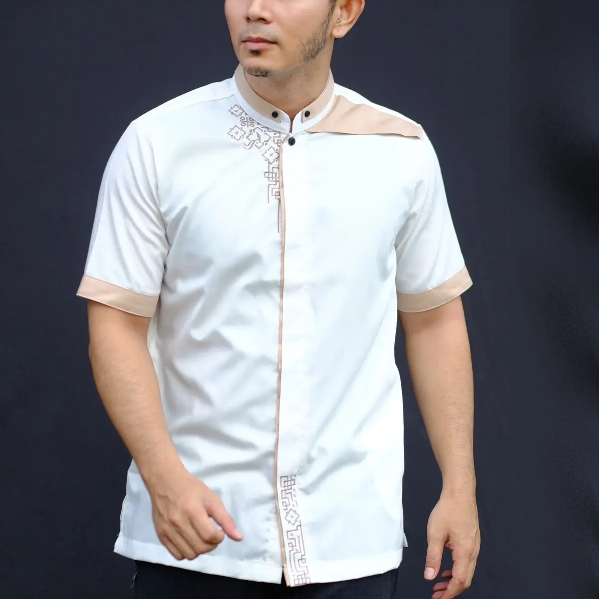 Koko eL.ABRAR series Kutaradja 3180 Lengan Pendek (Warna : Black & Off White) Muslim Pria